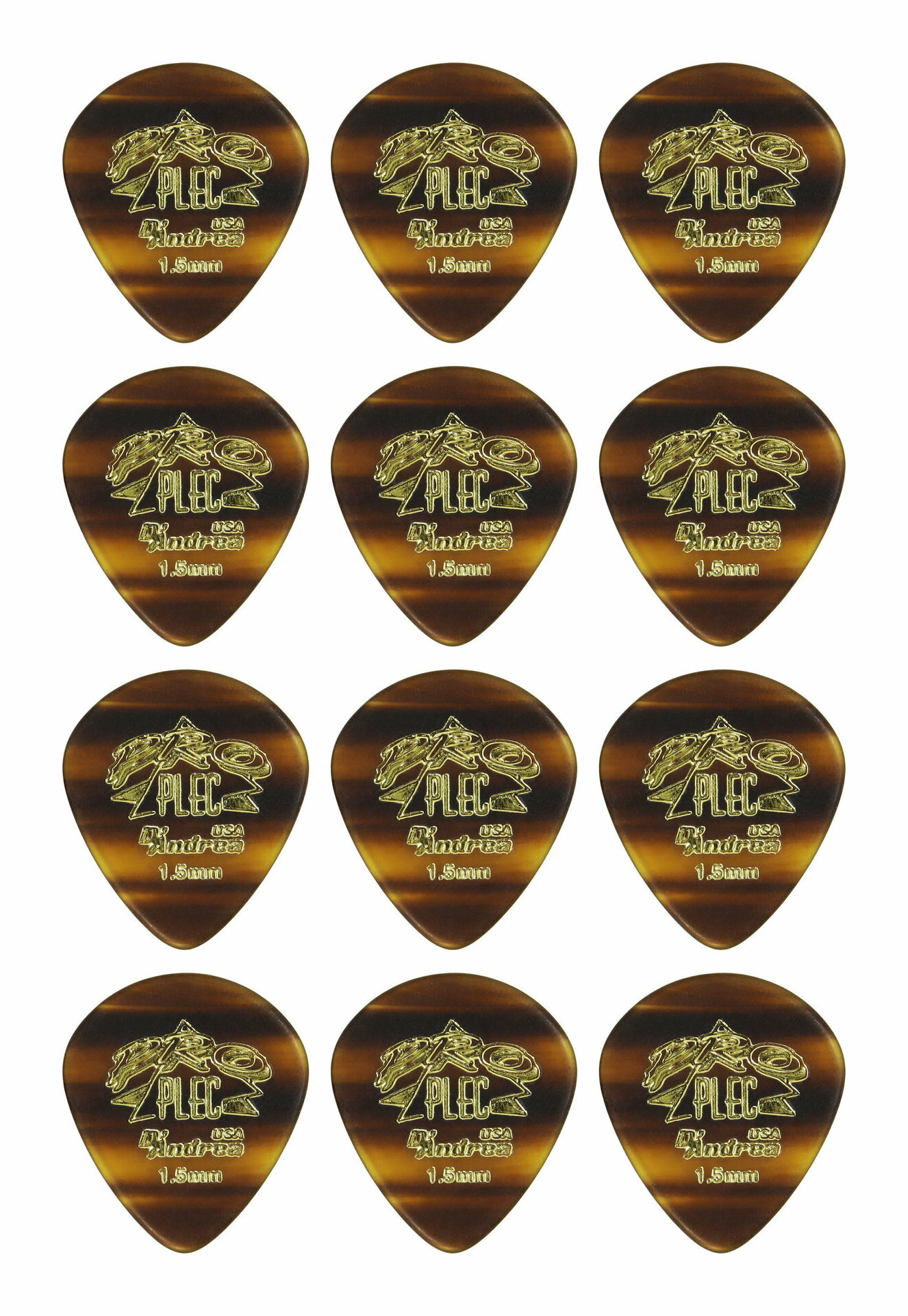 【メール便・送料無料・代引不可】D’Andrea ダンドレア PRO PLEC PRO-651 1.5mm JAZZ3 XL セルロース ギターピック12枚セット