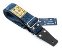 【送料込】Grande uomo デニム ストラップ 花火模様 倉敷デニム使用 ギター ストラップ