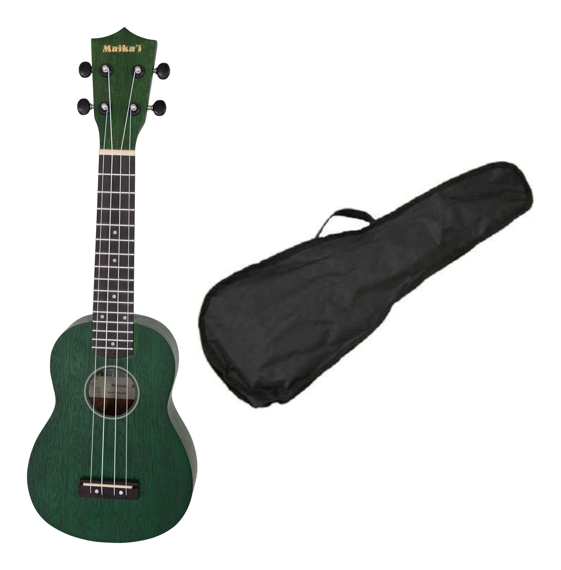 【送料込】Maika’i MKU-1/SGR/ケース付 (シースルーグリーン) ソプラノウクレレ ギヤペグ