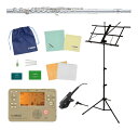 【送料込】Pearl PF-665E/ヤマハお手入れセット+チューナーメトロノーム+コンタクトマイク+譜面台付 Quantz 頭部管銀製 エントリーモデル フル...