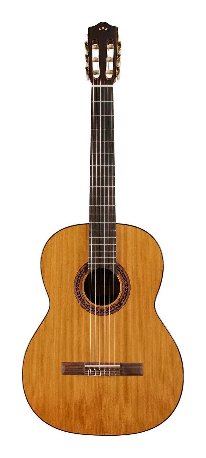 ※画像は撮影用商品のため、お届けの際の商品とは異なります。コルドバのフラッグシップ・モデルのひとつであるC5は、初めてのナイロン弦ギターとして最適です。この軽量モデルは、ソリッド・シダー・トップ、マホガニー・バック＆サイドで作られており、美しいサスティーンとクリアでパワフルなトーンを生み出します。伝統的なスパニッシュ・スタイルでハンドメイドされたC5は、彫刻が施されたヘッドストック、手作業ではめ込まれたウッドロゼッタ、パウ・フェロ・バインディング、サバレス弦、光沢のあるPUフィニッシュにより、他のエントリー・レベルのギターとは一線を画す仕上がりになっています。軽量で調整可能なトラスロッドをネックに内蔵し、安定性を高めている。シダー無垢材トップのナチュラル・フィニッシュ。主な特徴構造:ソリッド・トップファミリー:Traditionalスタイル:クラシック素材ブリッジ材:パーフェロー指板材:パーフェローネック材:マホガニーナット材:牛骨サドル材:牛骨ボディサイド＆バック:マホガニーバック・バインディング:コンポジットバック・センター・ストリップ:ローズウッドボディ・トップ:ウエスタン・レッド・シダー単板スタイル:クラシックカラー:ナチュラル(NAT)フィニッシュ:グロス・ポリウレタンフレットからボディ:12ネック・ジョイント:ダブテイルネック・シェイプ:Cシェイプトップ・ブレイシング・パターン:Fanウエスト幅:248mm(9.3/4インチ)チューニング・マシンチューニング・マシン・ボタン:パールホワイトギア比:14:1寸法・重量ボディ・デプス:100mm(4インチ)ボディ・デプス・アッパーバウト:95mm(3/4インチ)ボディの長さ:489mm(19 1/4インチ)フレット寸法:2.0mm(幅)×1.1mm(高さ)ロアバウト幅:371mm(14 5/8インチ)マスター・カートンの寸法:112x58x69(cm)-Cordoba・トライアングル・マスター・カートン(6パック)ネック厚1フレット:21mmネック厚9フレット:24mmナット幅:52mm(2インチ)全長:984mm(38 3/4インチ)弦長:650mm(25.6インチ)出荷時梱包の寸法:104 x 47 x 14(cm)-Cordoba Guitar Triangle Box(ケースなし)サウンドホール径:84mm(3.3インチ)楽器重量の目安:1.4 kgアッパーバウト幅:292mm(11 1/2インチ)その他原産国:中国フレット数:19ヘッドプレート:コンポジットヘッドストックロゴ:Cordobaアーチ・ロゴ-メイプル弦の数:6ナットの弦の間隔:43mmロゼッタ:オール・ウッド・トラディショナルサウンドボードの厚さ:2.8-3.0 mmストリングス:Savarezクリスタル・コラム・ハイテンション500CJテールストリップ:ローズウッドトップ・バインディング:ローズウッドトラスロッド:デュアルアクショントラスロッド・レンチ:4mm六角レンチチューニング:E-A-D-G-B-Eチューニング・マシン:Cordoba・ゴールド・パールボタンチューニング・マシン・モデル:Der Jung DJ216GK-A1W(S2)仕様は随時変更される可能性があります。