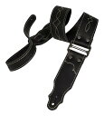 【送料込】Franklin GSA-BK-NBS Black 本革 ギターストラップ レザー ストラップ Leather & Chrome Guitar Strap