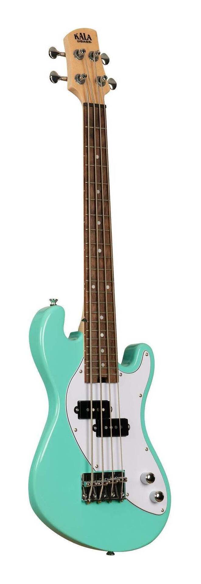 こちらの商品はお取り寄せとなります。3日～1週間ほどでお届け可能です。メーカー品切の際はお時間を頂きます。※画像は撮影用商品のため、お届けの際の商品とは異なります。カリフォルニア州ペタルマのKala Lutherie Studioで製作されたCalifornia Solid Body U-BASS(R)シリーズからインスピレーションを受けて新たに製作されたこのSolid Body U-BASS(R)は、U-BASS(R)の全く新しい形です。その洗練されたオフセット・ボディ・シェイプには、快適さを追求したコンター加工が施されています。22本のフレットと23.5インチのスケールは、演奏に十分なスペースを確保しながらも、簡単に持ち運べるほどコンパクトに仕上がっています。SPECSTOP:OkoumeBODY:OkoumeNECK:MapleFINISH:GlossFINGERBOARD:LaurelHEADSTOCK:StandardBRIDGE:Top Loaded 4-Saddle,ChromeNUT:PPSTUNERS:Bass,Closed Gear,Black,1:18 RatioTRUSS ROD:Spoke WheelSTRINGS:Kala Round WoundsELECTRONICS:Passive Split-Coil Pickups w/Volume＆Tone ControlsSTRAP BUTTON:Chrome x2PICKGUARD:WBW,3PlyCASE:Deluxe Padded Logo Gig Bag付属