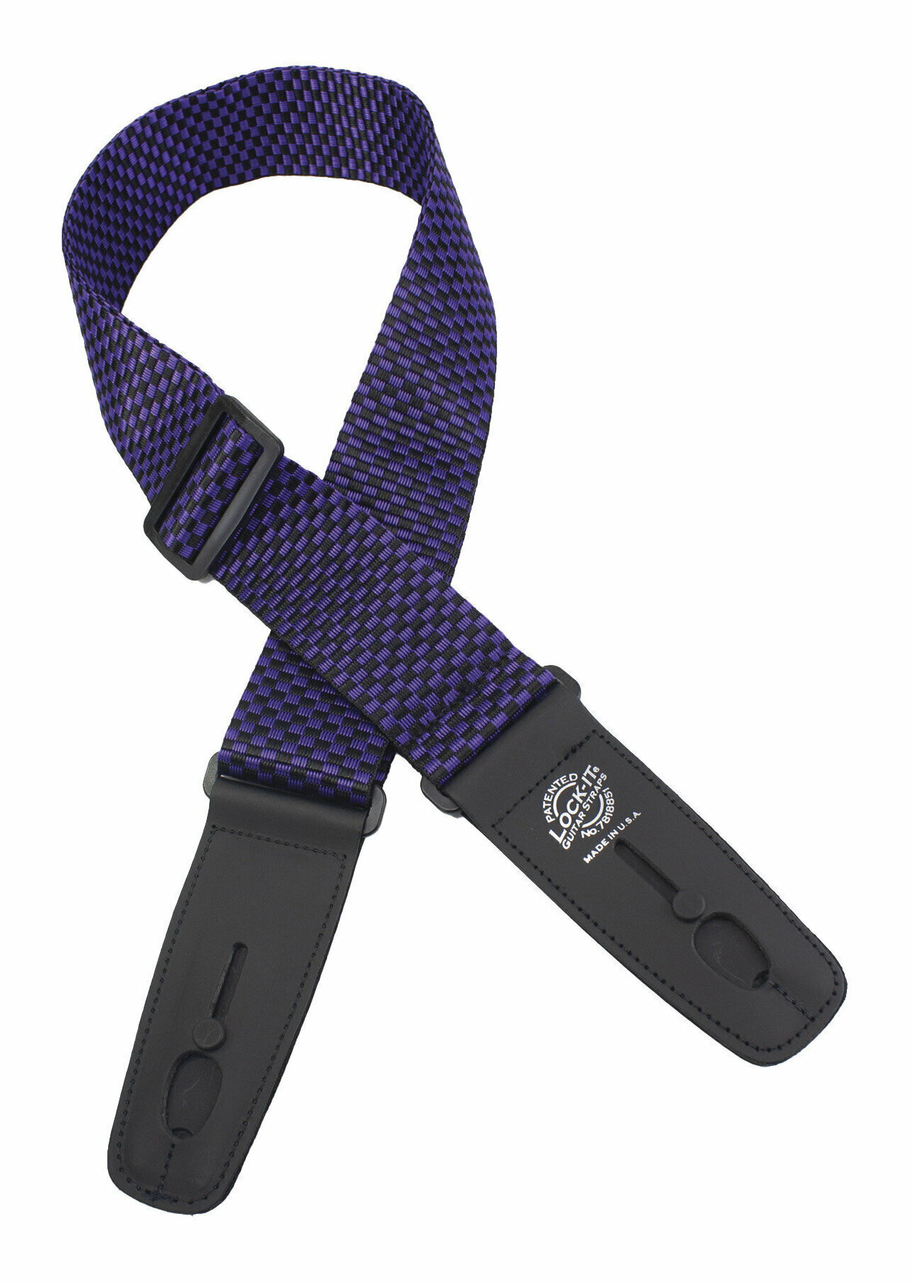 LOCK-IT LIS 010 P2-PRCHK ポリプロ Purple/Black ストラップピンロック機能付 ギター ストラップ