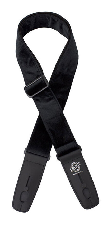 LOCK-IT LIS 018 CV2-BLK クラッシュベルベット Black ストラップピンロック機能付 ギター ストラップ