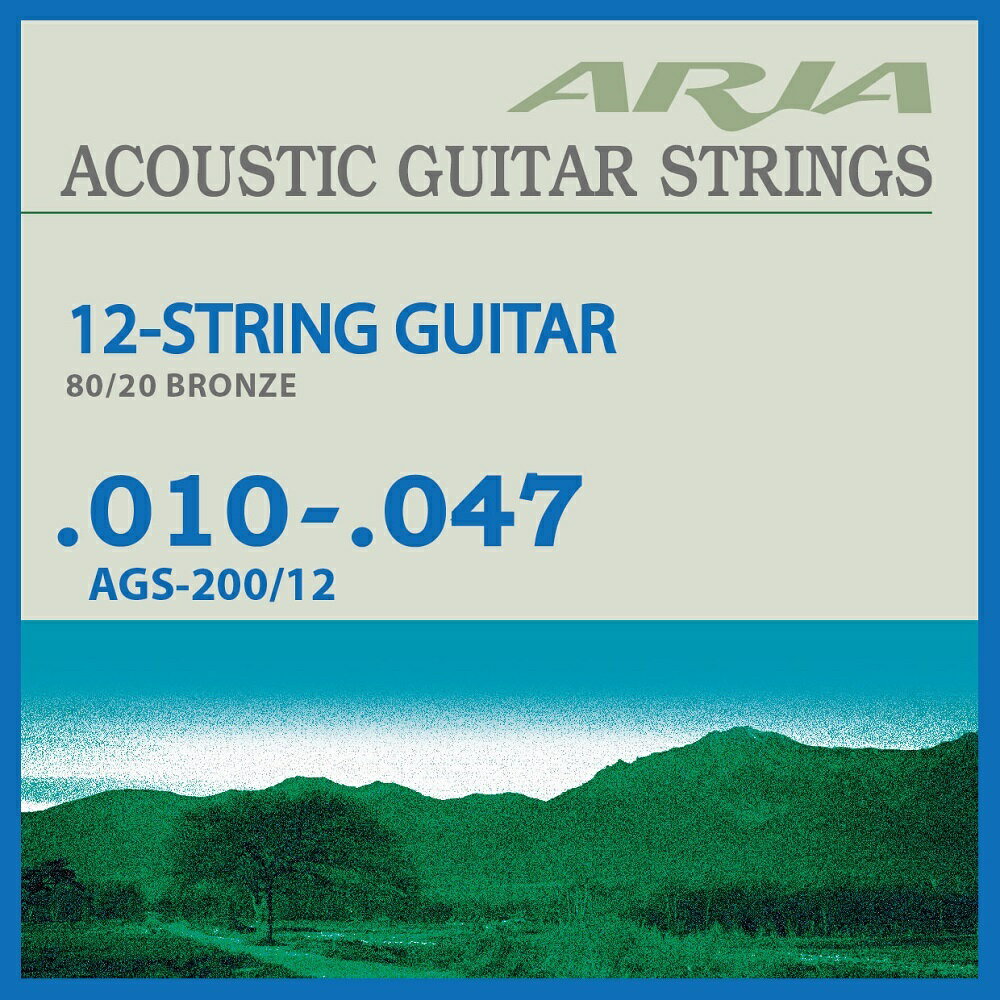 こちらの商品はメール便で発送します。詳細についてはこちらを必ずご確認ください。【ARIA AGS-200/12】ARIAより12弦ギター用セット弦が登場。巻弦の芯線には六角芯(ヘックスコア)を採用し、安価でありながら高いコストパフォーマンスを実現しています。AGS-200/1280/20 ブロンズ■ゲージ：[.010/.010/.014/.014/.023W/.008/.030W/.012/.039W/.018/.047W/.027W]