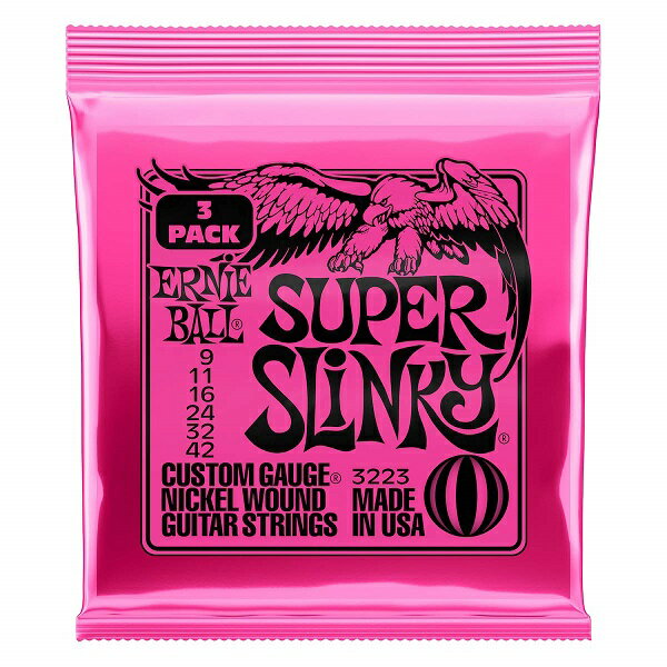 ERNIE BALL アーニーボール 3223  SUPER SLINKY 3セットパック エレキギター弦