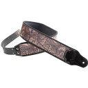 【送料込】RightOn! STRAPS PAISLEY VELVET-70 BROWN ギター ベース ストラップ ベルベットとペイズリーのエンボス【ポイント5倍】