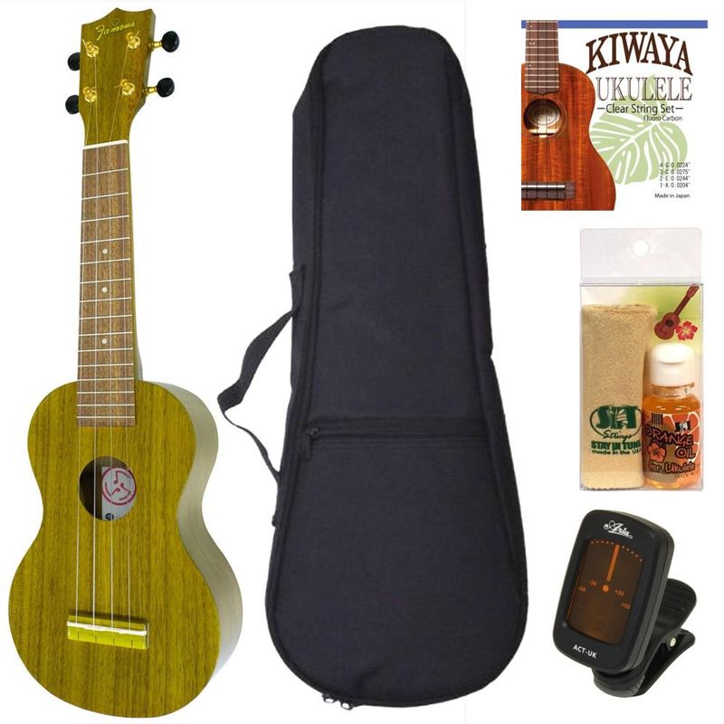 【送料込】【限定モデル】【定番5点セット】Famous フェイマス FS-MGT 抹茶カラー ソプラノウクレレのサムネイル