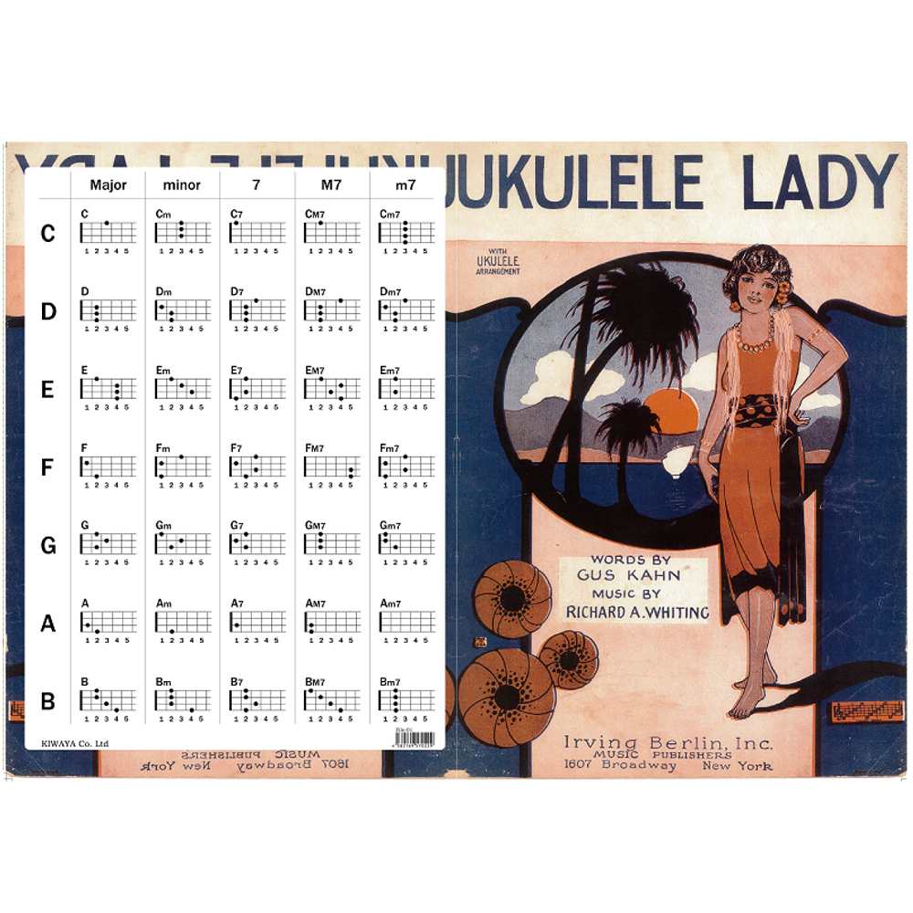 【メール便・送料無料・代引不可】KIWAYA File-01 ウクレレコード表付 クリアファイル ハワイアン