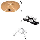 セット内容10インチ スプラッシュシンバル：MEINL HCSB10Sシンバルスタンド：KC CS-01カホンフットタンバリン：MEINL CFT5-BK10インチスプラッシュシンバル、シンバルスタンド、フットタンバリンをセットにしました。【10インチスプラッシュシンバル MEINL HCSB10S】世界のトップシンバルメーカーの一つ、マイネルのHCS BRONZE シリーズスプラッシュシンバル。素手での使用でも明るくキレのよいサウンドを生み出します。【シンバルスタンド KC CS-01】ストレートタイプのコストパフォーマンスの高いシンバルスタンド。ダブルレッグ仕様で安定性はパッチリ。高さ：750mm-1450mm【カホンフットタンバリン MEINL CFT5-BK】世界のトップパーカッションメーカーの一つ、マイネルのカホン用フットタンバリン。5ペアのステンレス製ジングルは、レスポンス良く軽快で煌くサウンドを奏でます。かさばらず持ち運びにも便利で、パフォーマンスの幅を広げます。