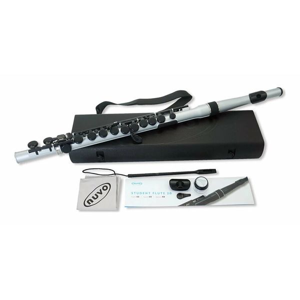 【送料込】NUVO ヌーボ N235SFSB STUDENT FLUTE 2.0 シルバー／ブラック C足部管標準装備 プラスチック製 フルート C調