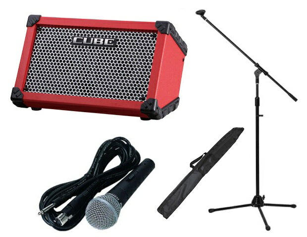 【ポイント10倍】【送料込】【マイク+マイクスタンド付】Roland/ローランド CUBE Street RED/レッド ギター/パフォーマンス用アンプ【smtb-TK】