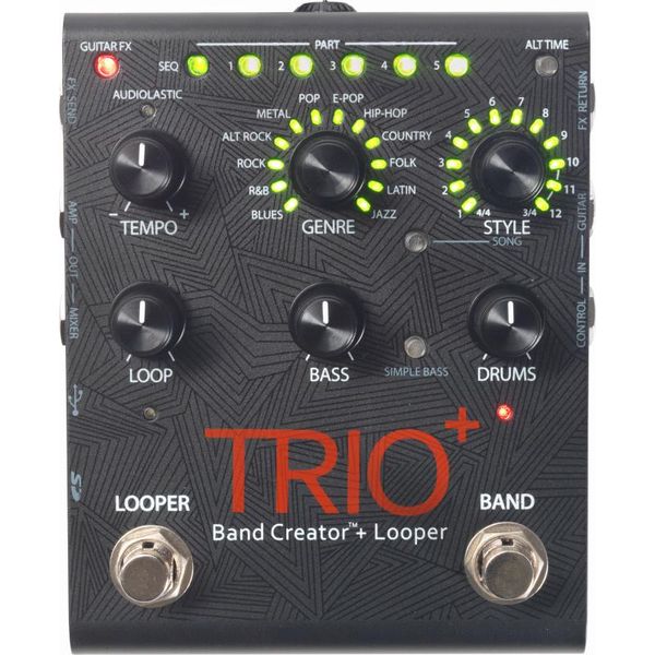 【送料込】DigiTech デジテック TRIO+（プラス） Band Creator plus Looper リズムマシン プラス ルーパー ベース＆ドラムパートを自動生成