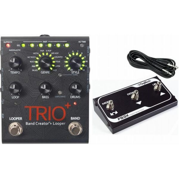 【送料込】【純正フットスイッチ FS3X付】DigiTech デジテック TRIO+（プラス） Band Creator plus Looper リズムマシン プラス ルーパー ベース＆ドラムパートを自動生成