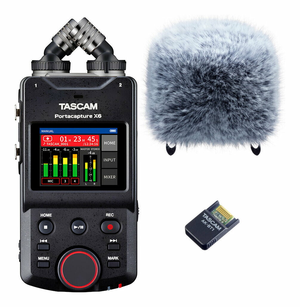 yzTASCAM Portacapture X6+AK-BT1+WS-86 32bitt[g^ 6gbN|[^uR[_[/BluetoothA_v^[+EBhXN[t