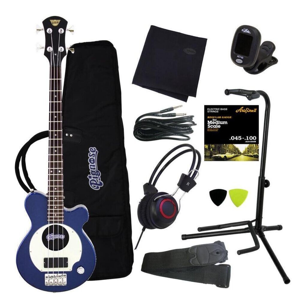 【送料込】【豪華10点セット】Pignose ピグノーズ PGB-200 MBL(メタリックブルー) アンプ内蔵ベース