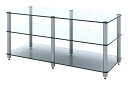 【送料込】Sound Magic AV03GS ガラス棚板/シルバー支柱 強化ガラス Tempered glass オーディオラック【代金引換不可】