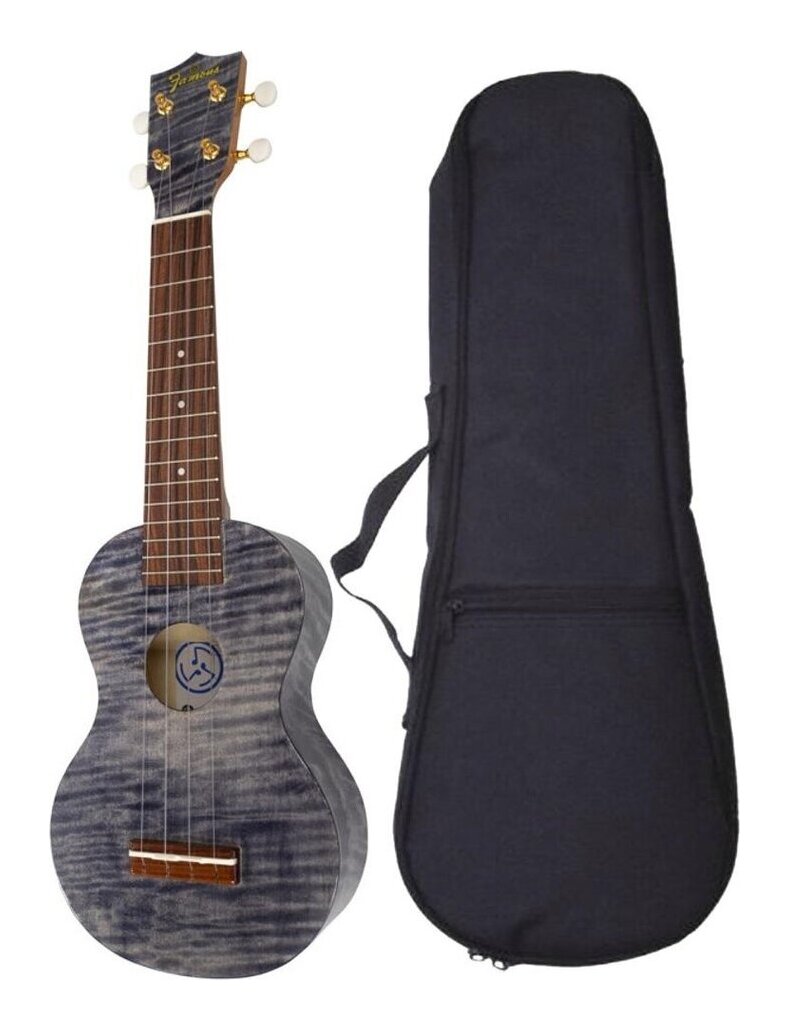 【送料込】Famous FS-S10/BK/クッション入りバッグ付 ソプラノウクレレ