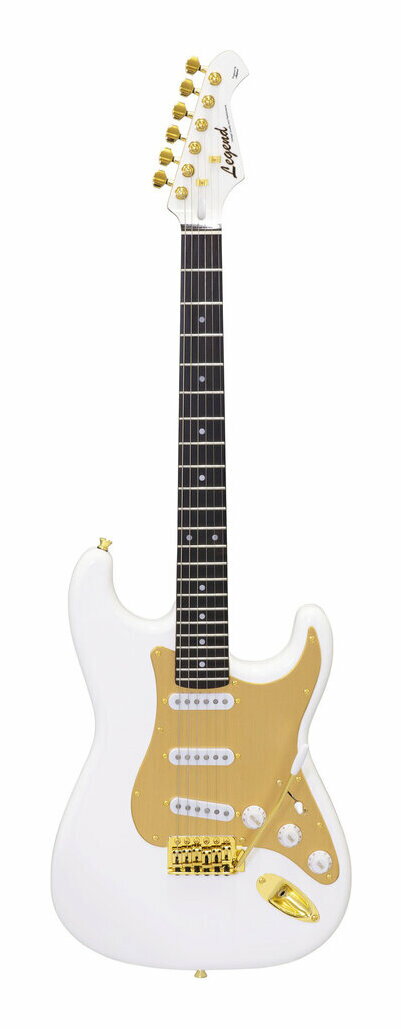 Legend LST-AZ WHWH エレキギター ストラトキャスタータイプ アノダイズドピックガード ゴールドパーツ/ケース付/限定モデル