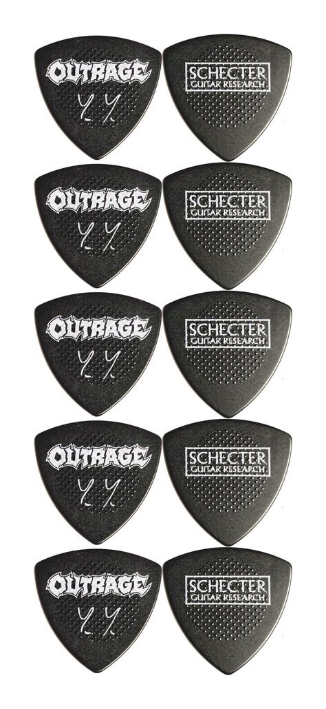 【メール便・送料無料・代引不可】SCHECTER SPA-OR/YY/10枚セット OUTRAGE 安井義博 シグネチャー ベース/ギター ピック