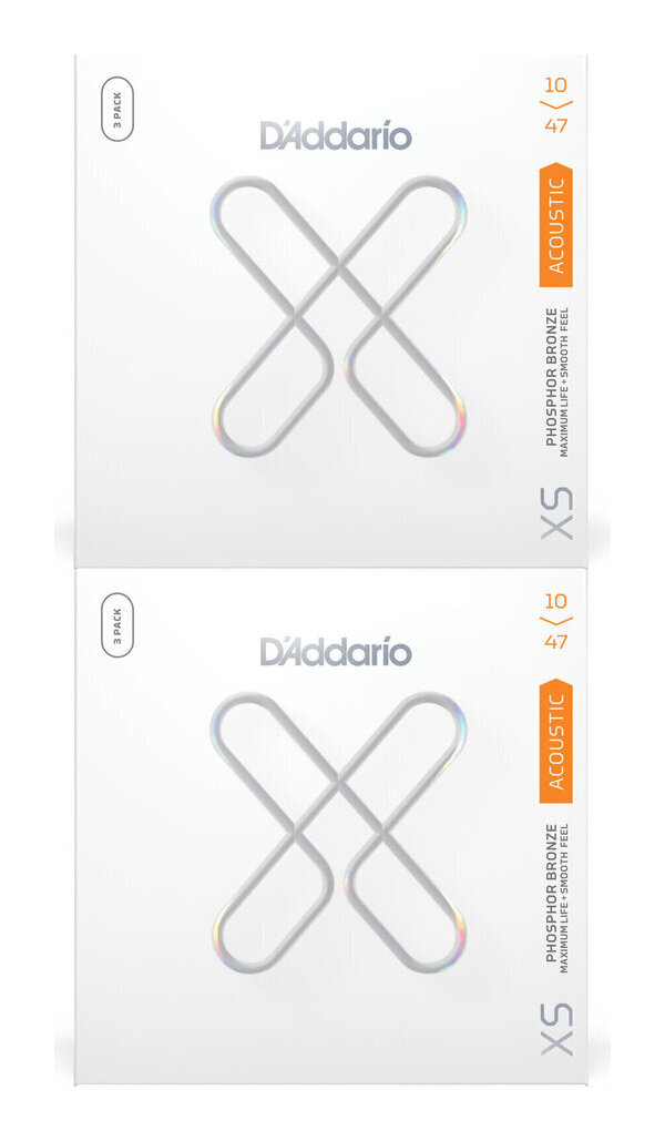 【メール便・送料無料・代引不可】D’Addario XSAPB1047-3P ×2 アコギ弦 3セットパック XS Phosphor Bronze Extra Light .010-.047