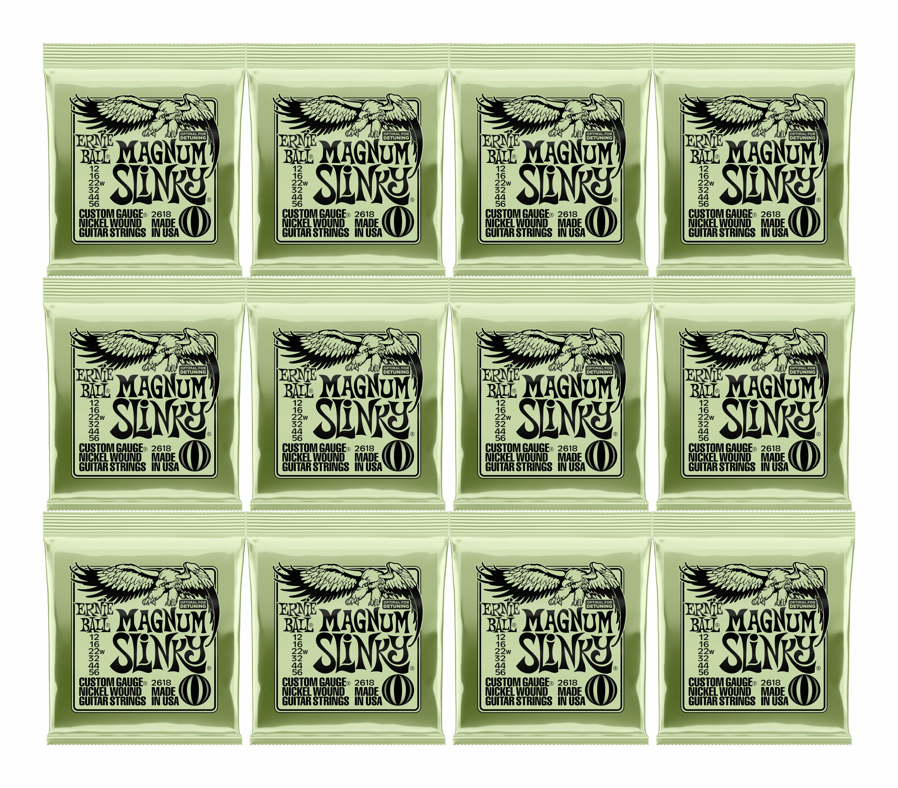 Magnum Slinky strings are ideal for players who prefer a heavier set with a wound G.This combination is perfect for players who want optimal tension at drop tunings for heavy riffs and chugging chords.Gauges.012,.016,.022w,.032,.044,.056