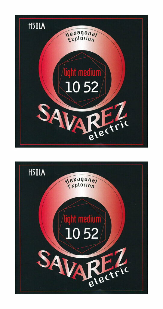 【メール便・送料無料・代引不可】【2セット】SAVAREZ サヴァレス H50LM [10-52] 6角芯採用 ニッケルワウンド エレキギター弦