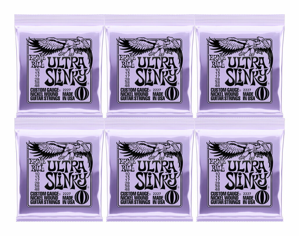 【メール便・送料無料・代引不可】ERNIE BALL 2227/6セット [10-48] ULTRA SLINKY エレキギター弦