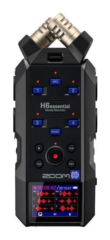 【送料込】ZOOM H6essential ハンディレコーダー 6トラック 32bitフロート録音 大口径XYステレオマイク フラッグシップモデル【ポイント5倍】