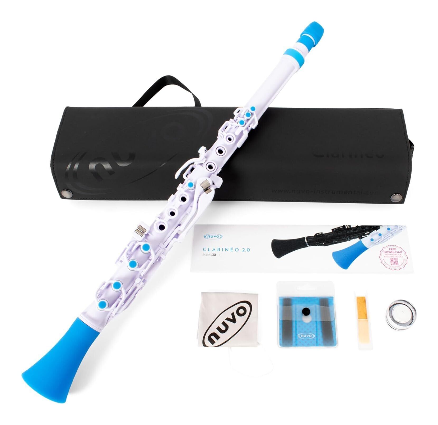 【送料込】NUVO N120CLBL Clarineo ホワイト/ブルー クラリネオ プラスティック製 管楽器