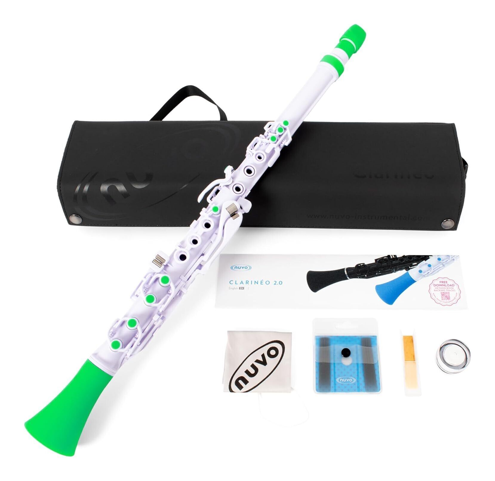 【送料込】NUVO N120CLGN Clarineo ホワイト/グリーン クラリネオ プラスティック製 管楽器