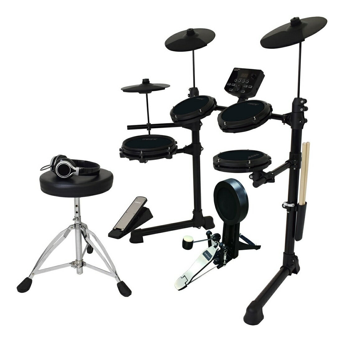 【送料込】ONETONE OTDD-100 BK/交換用バスドラセット付 デジタルドラムセット 電子ドラムキット【ポイント5倍】