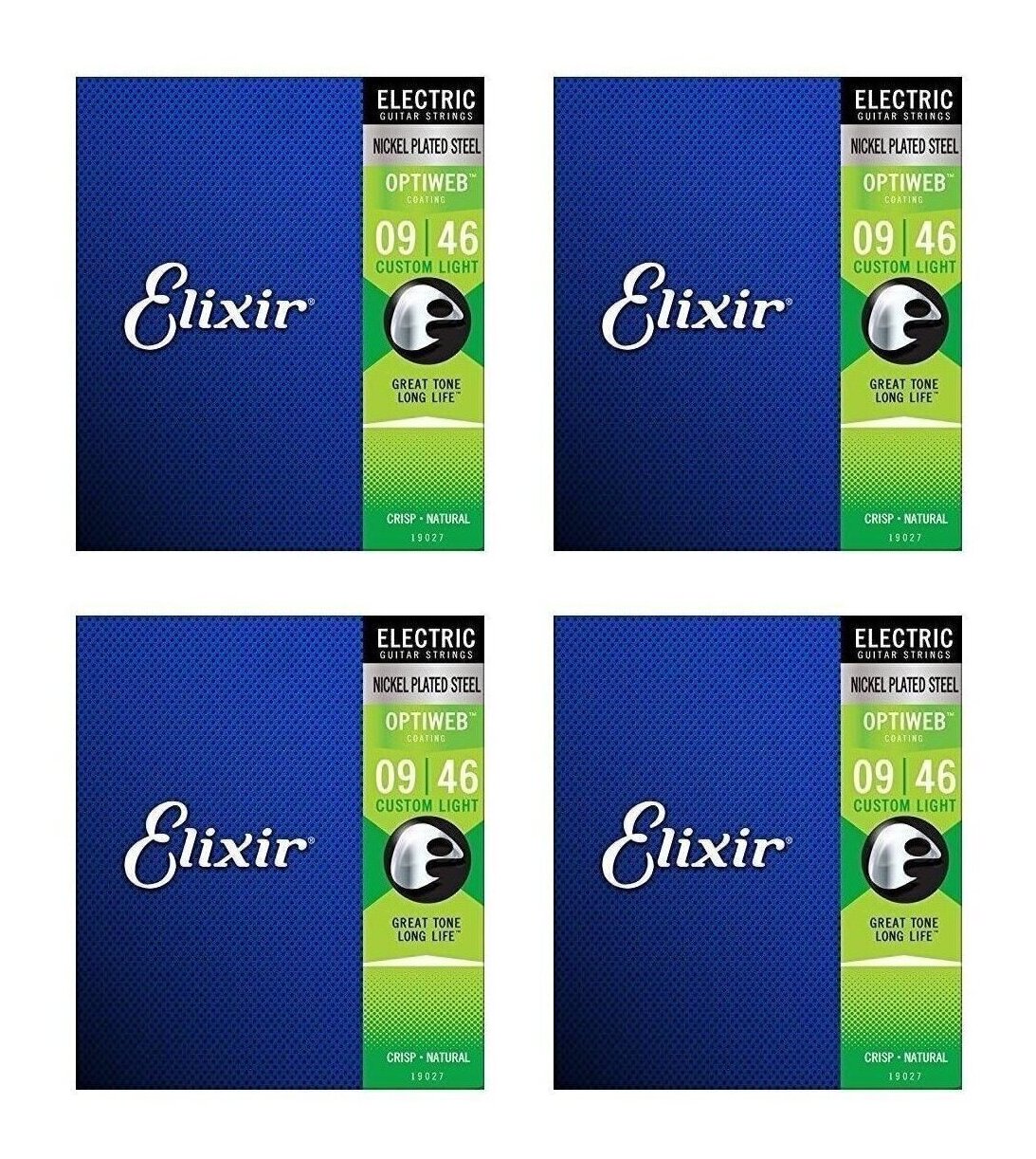 0.09 - 0.46 - 【メール便・送料無料・代引不可】Elixir 19027(2セットパック) ×2 [09-46] OPTIWEB Custom Light エレキギター弦