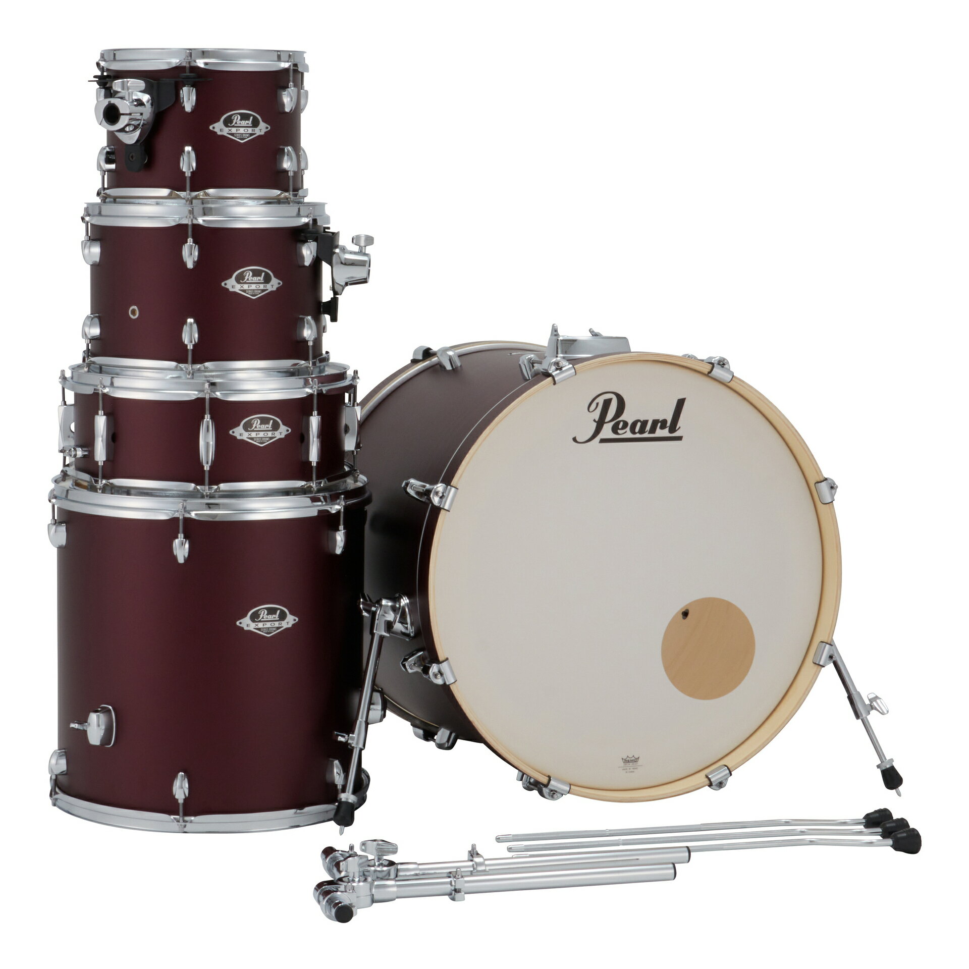 【送料込】Pearl EXX725SPN/C #864 サテンスカーレット EXPORTシリーズ スタンド&シンバル無し シェルパック ドラムセット