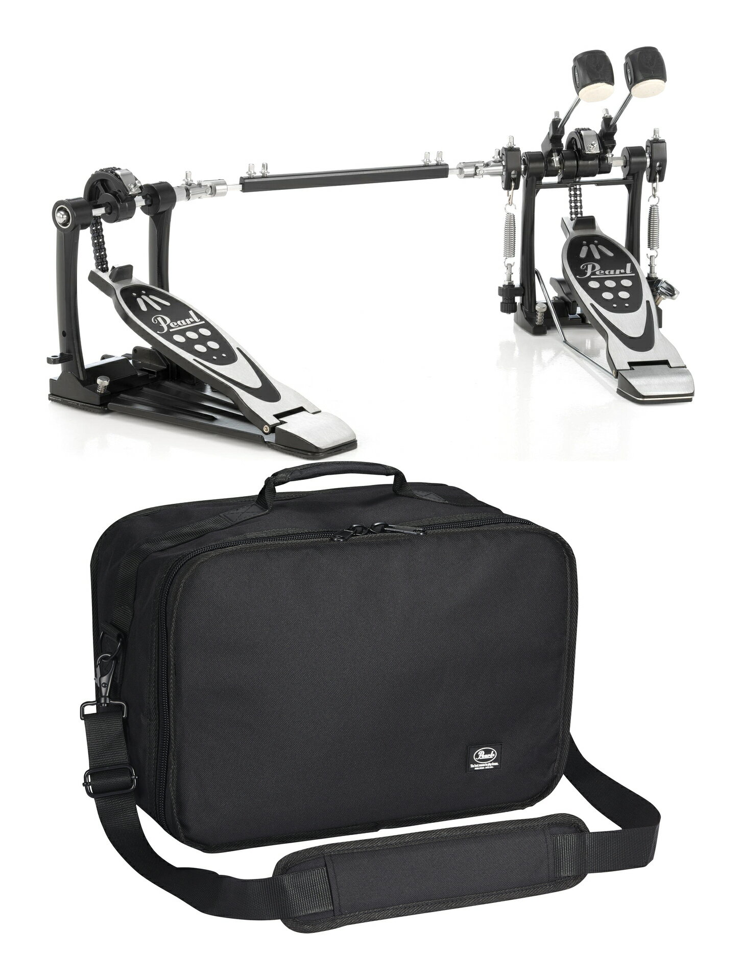 【送料込】Pearl P-532 + PSC-CPPB ツインペダル ドラムペダル/ケース付