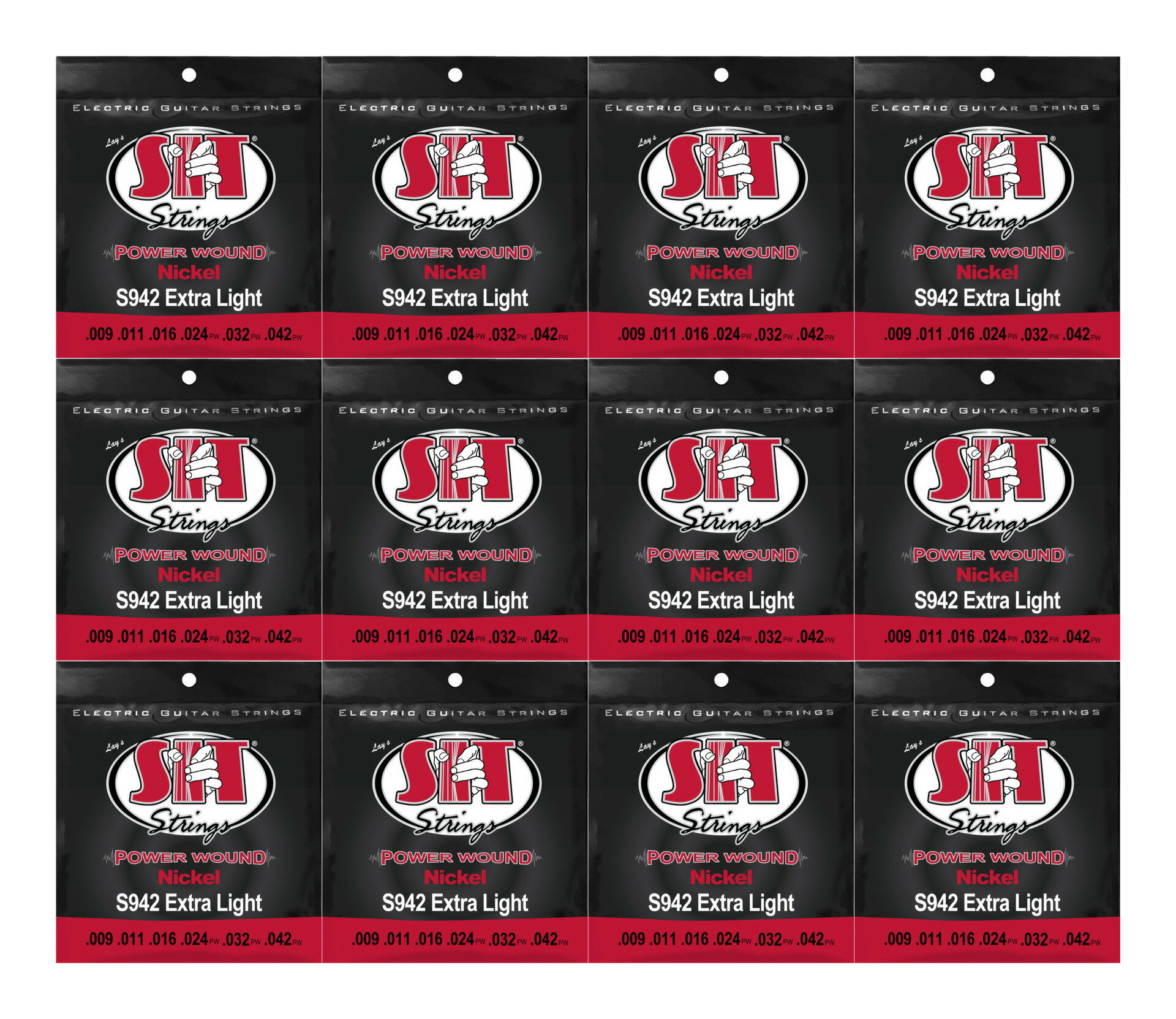 【メール便・送料無料・代引不可】【12セット】SIT S942 [09-42] POWER WOUND エレキギター弦