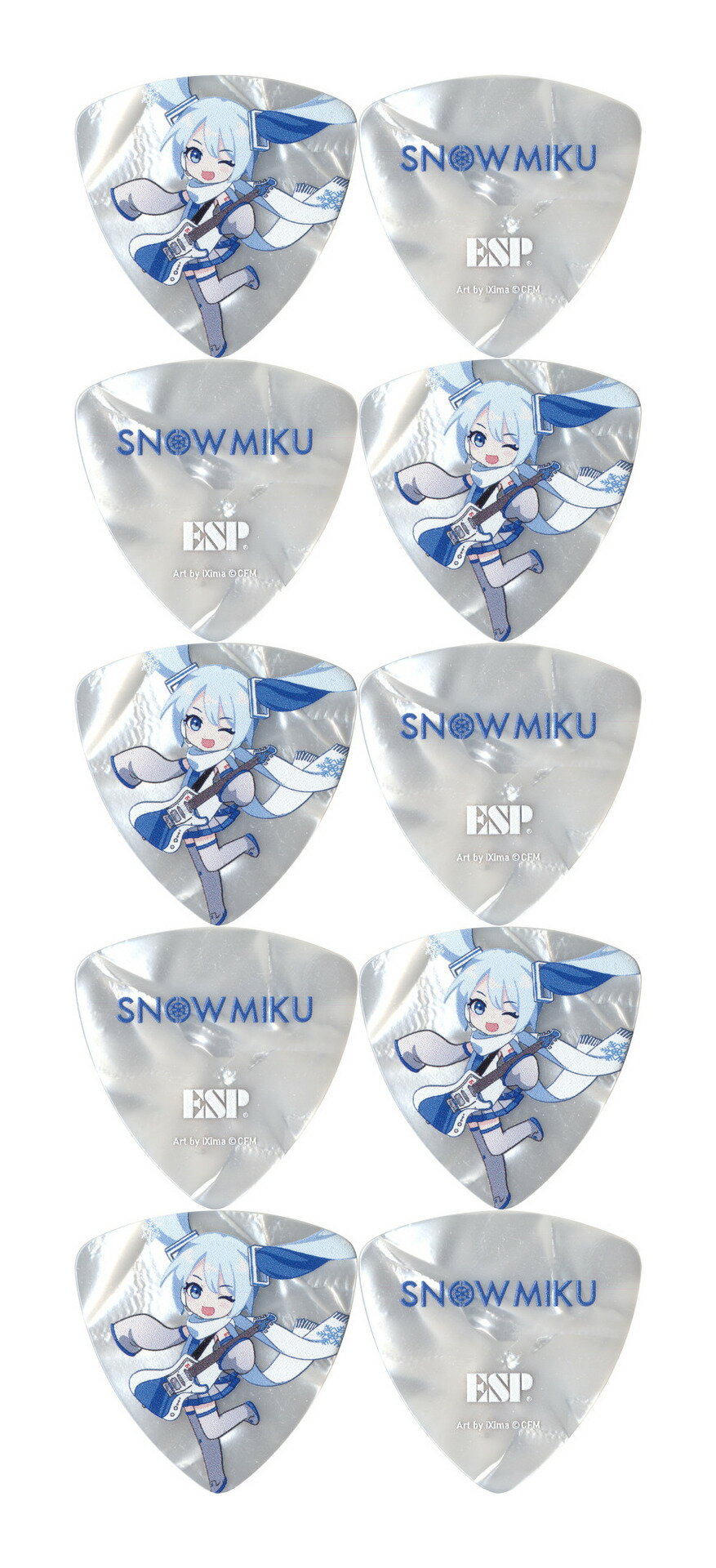 [메일 서비스 · 무료 배송 · 대금 상환 불가] ESP PD-Miku-SNOW / 10 장 세트 주먹밥 형 SNOW MIKU SD 눈 미쿠 하츠네 미쿠 기타 픽