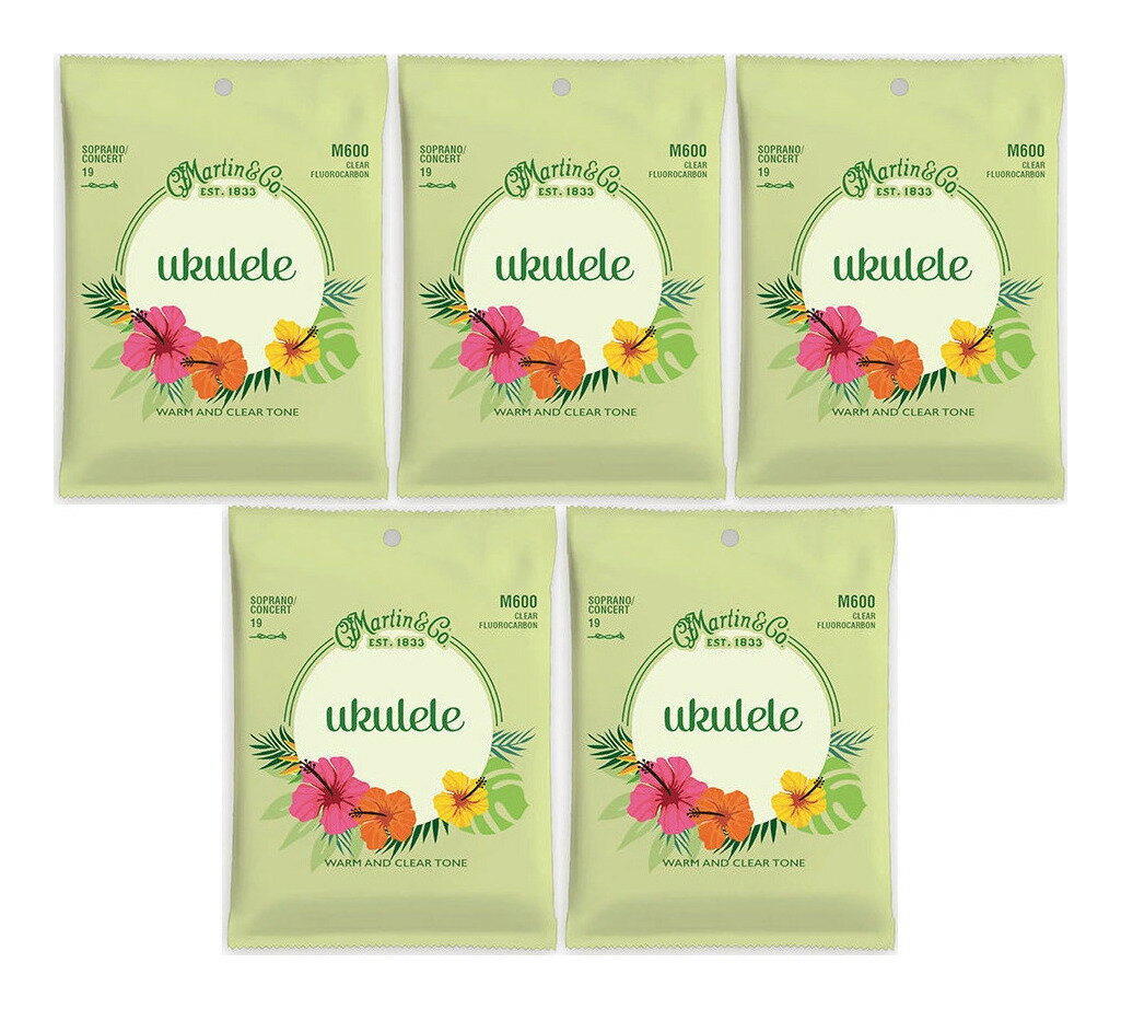 【メール便・送料無料・代引不可】Martin マーチン M600 ×5セット ウクレレ弦