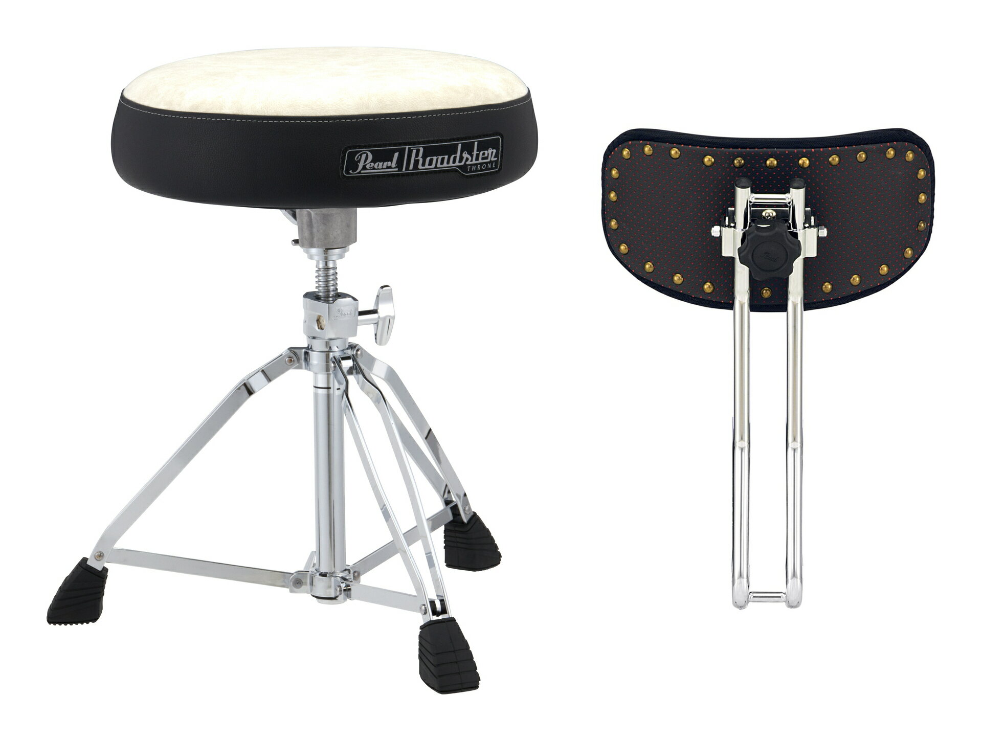 【送料込】Pearl D-1500WST + DTBR-1535 クロス素材 White シートトップ Roadster ドラムスローン/バックレスト付/限定モ...