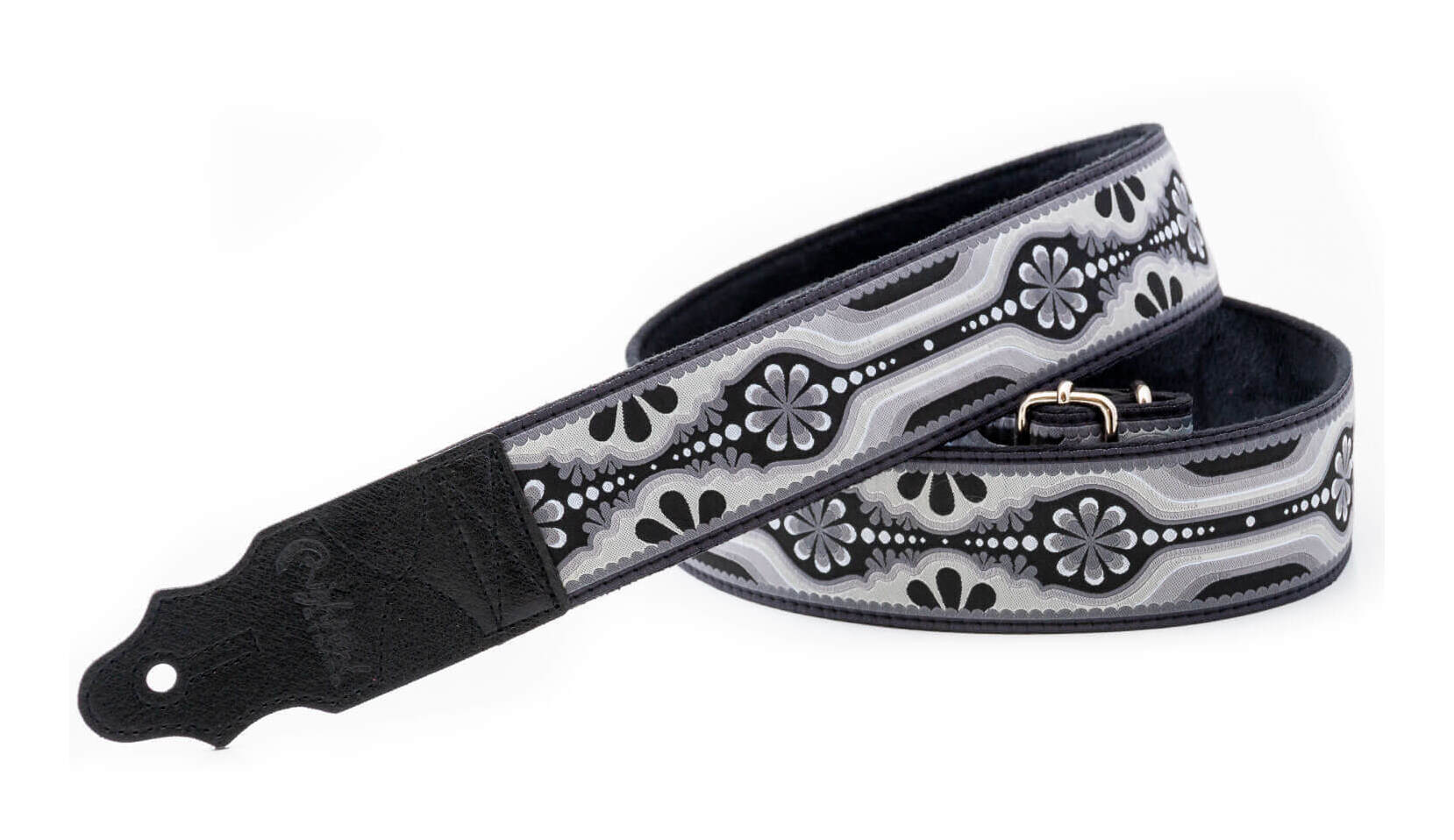 【送料込】RightOn! STRAPS LAUREL Black ギター ベース ストラップ【ポイント5倍】