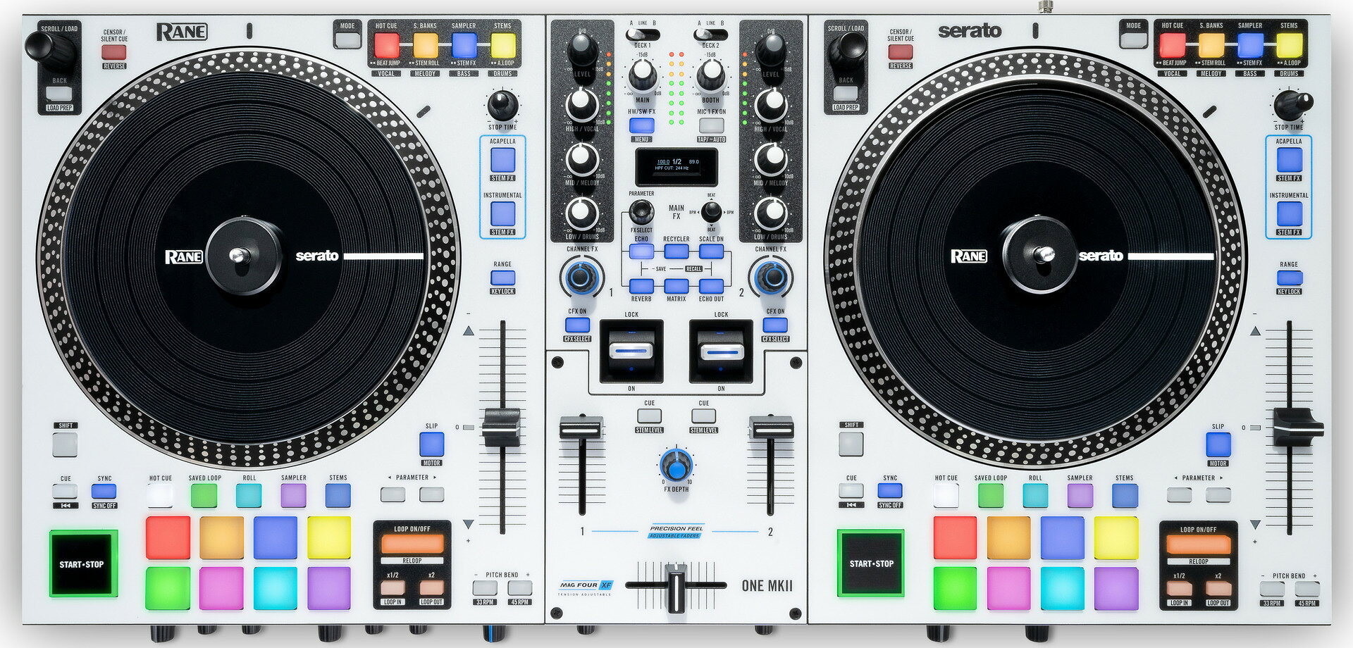 愛曲楽器の【送料込】RANE ONE MKII モーター駆動 プラッター搭載 DJコントローラー【ポイント5倍】｜アングル2