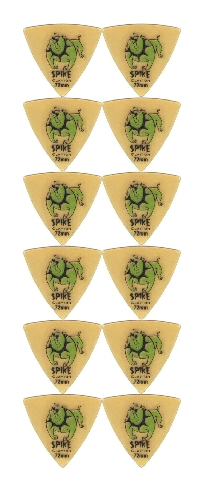 Clayton クレイトン SPIKE ウルテム ピック S.TRI（おにぎり）0.72mm x12枚 エッジの効いた新シェイプ