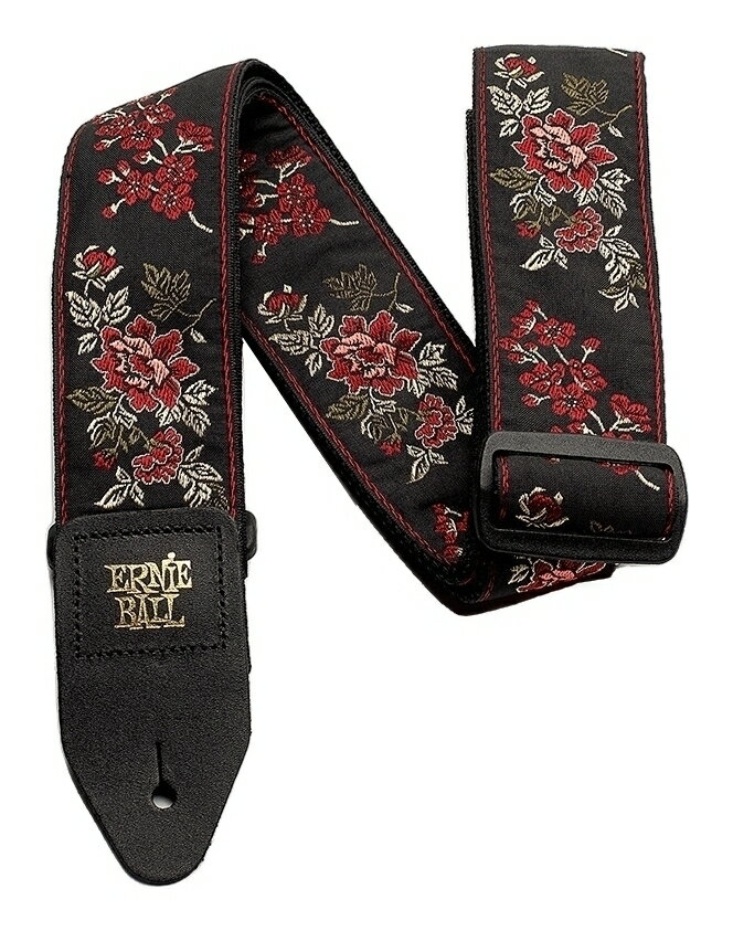 樂天商城 - 【メール便・送料無料・代引不可】ERNIE BALL 4142 Red Rose ジャカード織 ギターストラップ