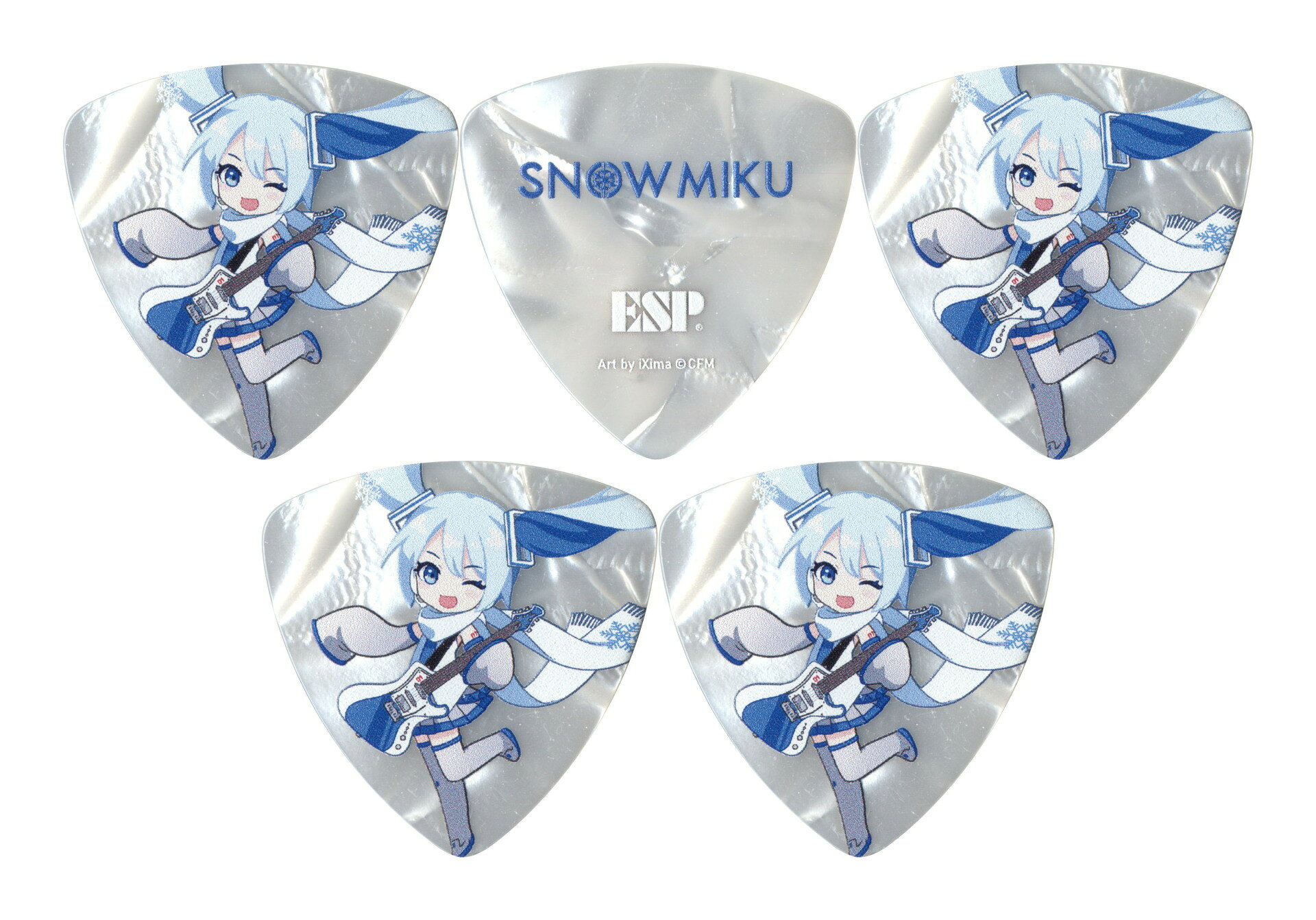 [메일 서비스 · 무료 배송 · 대금 상환 불가] ESP PD-Miku-SNOW / 5 장 세트 주먹밥 형 SNOW MIKU SD 눈 미쿠 하츠네 미쿠 기타 픽 [포인트 5배]