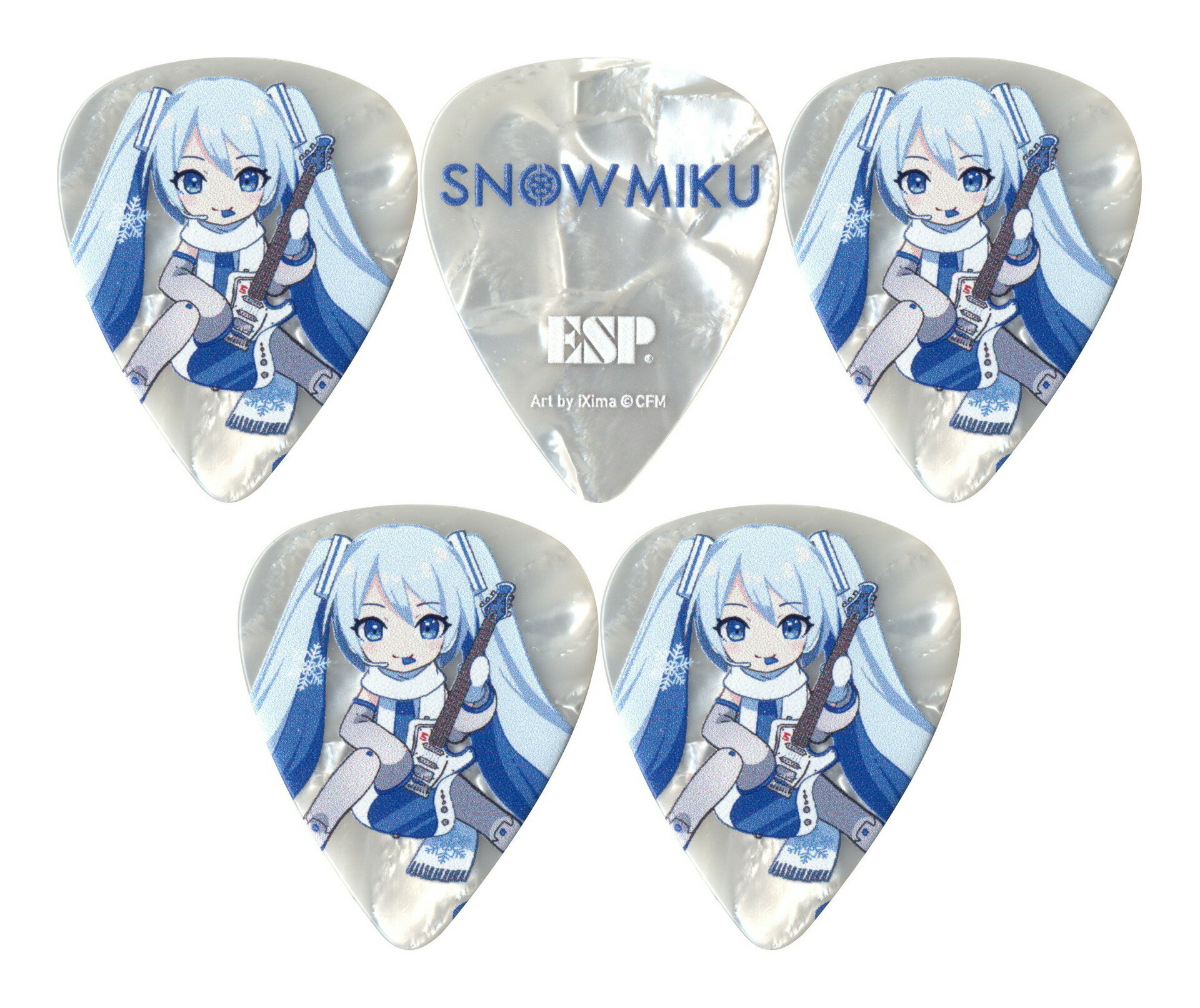 乐天商城 - 【メール便・送料無料・代引不可】ESP PT-Miku-SNOW/5枚セット ティアドロップ型 SNOW MIKU SD雪ミク 初音ミク ギター ピック【ポイント5倍】