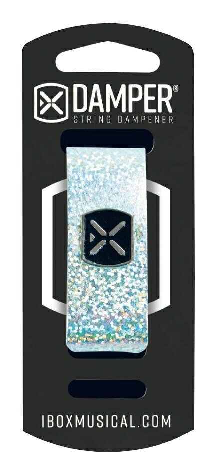 【送料込】IBOX DHSM01 レザー/HOLOGRAPHIC SILVER [SMALL-6弦エレキギター/アコースティックギター/4弦ベース/ウクレレ用] ストリング ダンパー ミューター フレットラップ
