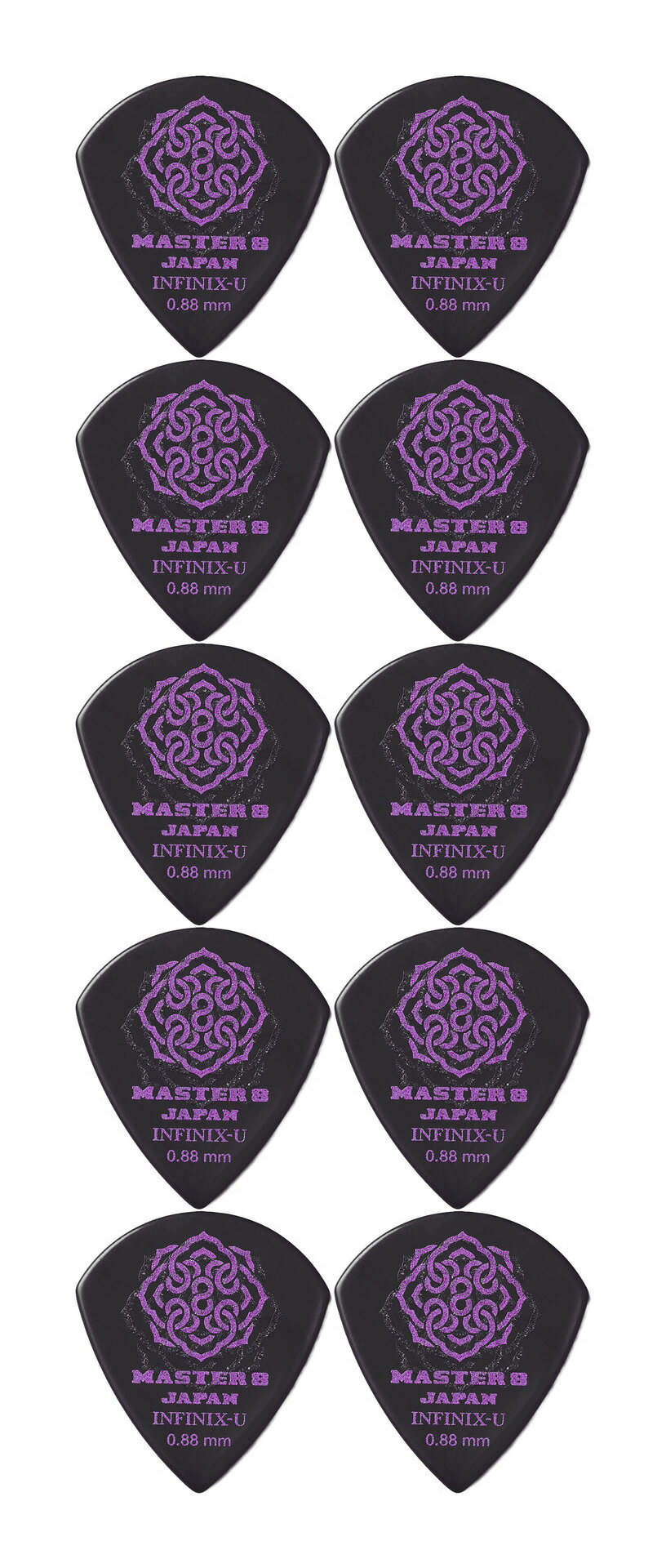 【メール便・送料無料・代引不可】MASTER8 IFUHPS-JZ088/10枚セット JAZZ 0.88mm INFINIX-U Hard Polish + Hard Grip ギター ピック/10枚セット
