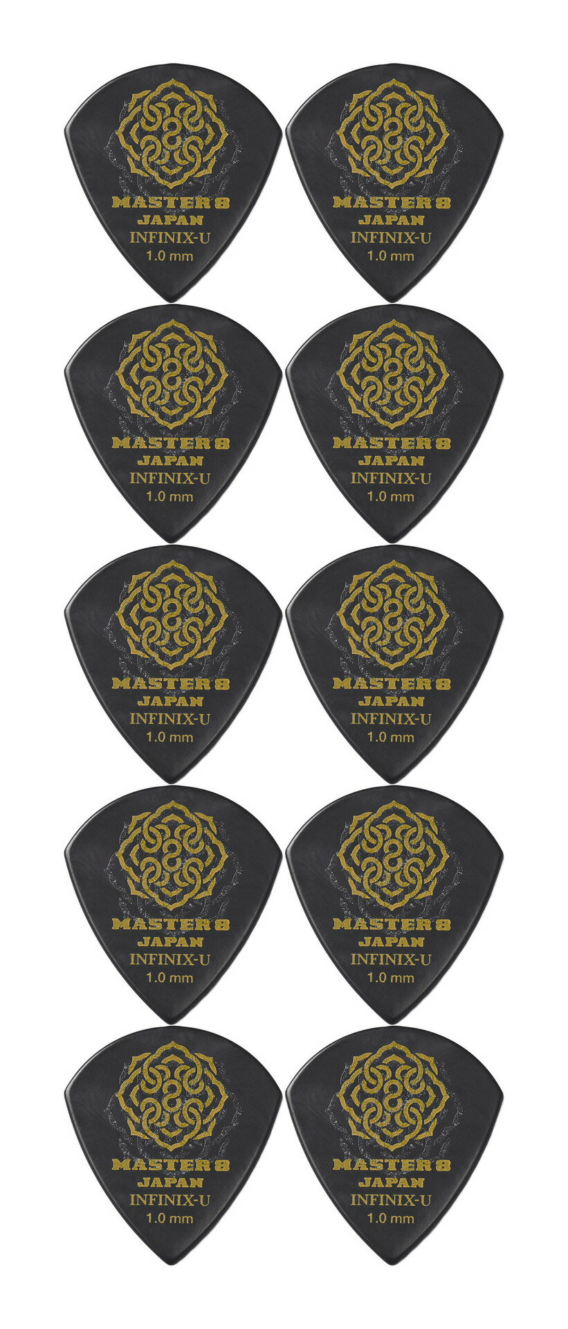 【メール便・送料無料・代引不可】MASTER8 IFUHPS-JZ100/10枚セット JAZZ 1.0mm INFINIX-U Hard Polish + Hard Grip ギター ピック/10枚セット