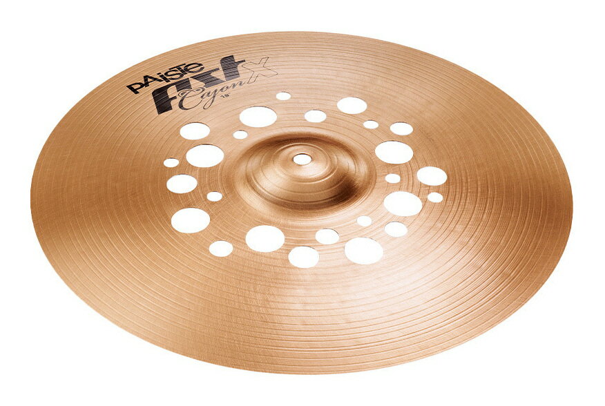 ※画像は撮影用商品のため、お届けの際の商品とは異なります。Paiste PST Xシリーズは、個性的なエフェクト・シンバル・コレクションです。このシリーズの中心となるのはスイス製のモデルで、特徴的なホール加工を施すことで個性豊かなサウンドを実現しています。シルクのような仕上げの表面は視覚的にもシンバルを際立たせ、アルミニウム製のピュア・ベルは、その独特なキャラクターとコンセプトによって他にはないサウンドを提供します。PST X Cajon Crashは、フォーカスされたレンジに複雑な倍音がミックスされる独特のブライトで爆発的なサウンドをもち、ソフトな感触でレスポンスがよく、カホンのドライでウッディなサウンドに合わせるために考案されたクラッシュ・シンバルです。手弾きやブラシ、ロッド、マレット、軽いドラム・スティックでの演奏にも適しています。SpecificationSizes:16”Weight:LightVolume:SoftSound color:MediumFrequency range:NarrowFrequency mix:Rough/Complex/RichStick Sound:WashyResponse Intensity:MediumSustain:ShortBell character:IntegratedFeel:Soft※製品の仕様及びデザインは改良のため予告なく変更することがあります。